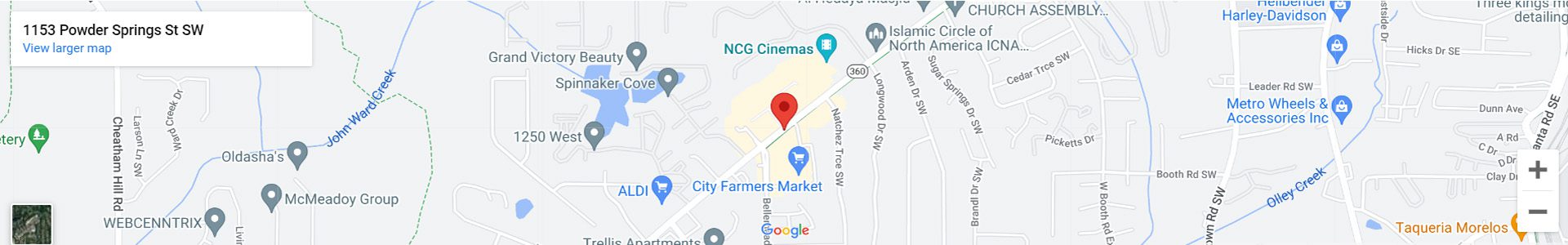 A map of the location of city farmers market.