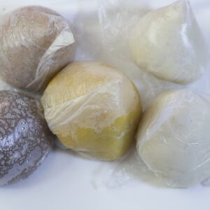 A close up of some food wrapped in plastic