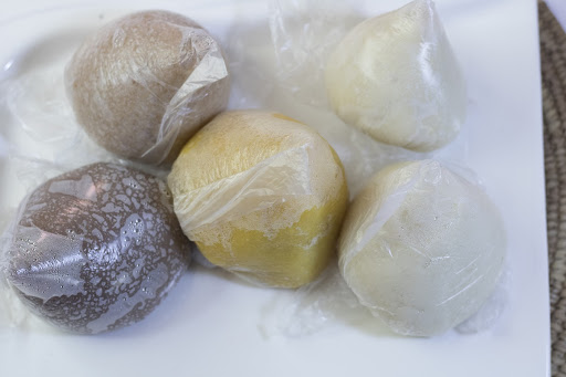 A close up of some food wrapped in plastic