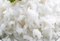 A close up of rice on the side