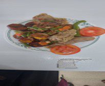 A plate of food on top of a table.